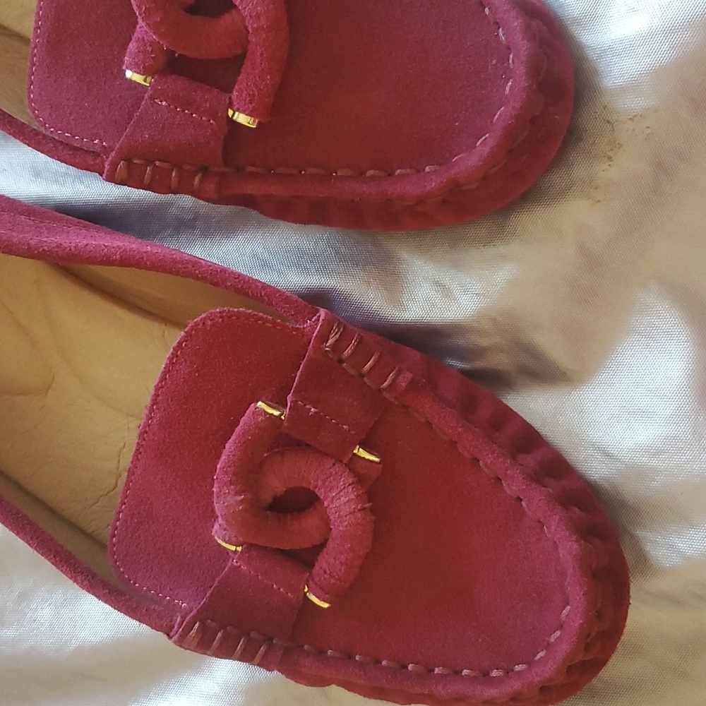 🔥Sale New Antonio Melani Burgundy Suede Driving Moccasins Size 8.5 - Picture 5 of 10